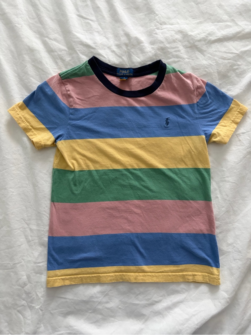 Polo by Ralph Lauren Boys Striped Cotton Jersey Tee in Pastels - Picture 2 of 7